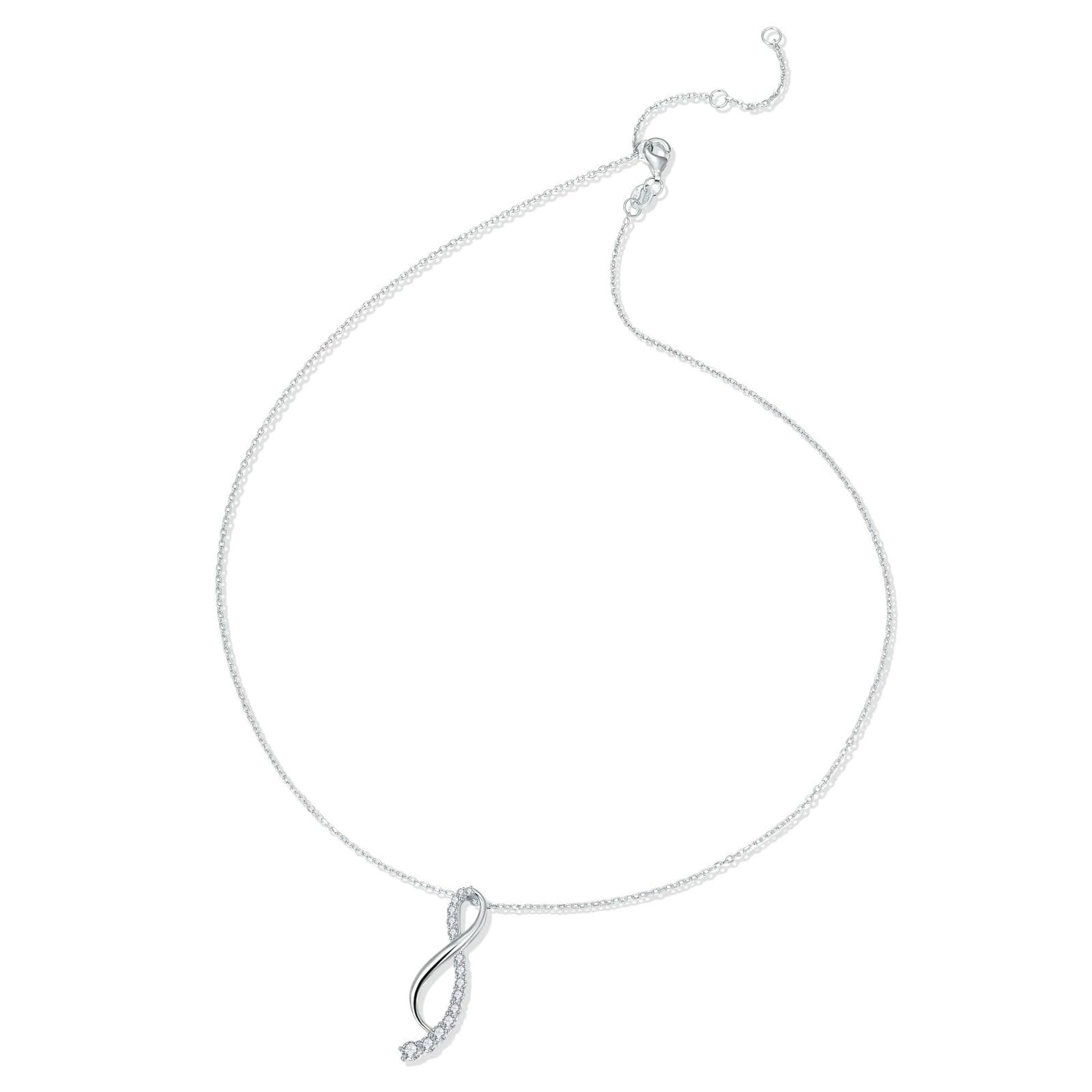 925 Sterling Silber Halskette für Damen, Moissanit Infinity Edelstein Anhänger Halskette Schmuck Kettenlänge 18 Zoll