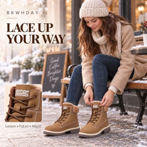 BKWHDAY Winter Boots for Women Snow Boot Waterproof Non Slip - image 6