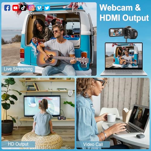 Videokamera 8K Camcorder 64MP 18X Digital Zoom Vlogging-Kamera für YouTube 3,0 Zoll Touchscreen WiFi IR-Nachtsicht Videokamera mit 2,4 G-Fernbedienung, SD-Karte und 2 Batterien – Bild 6