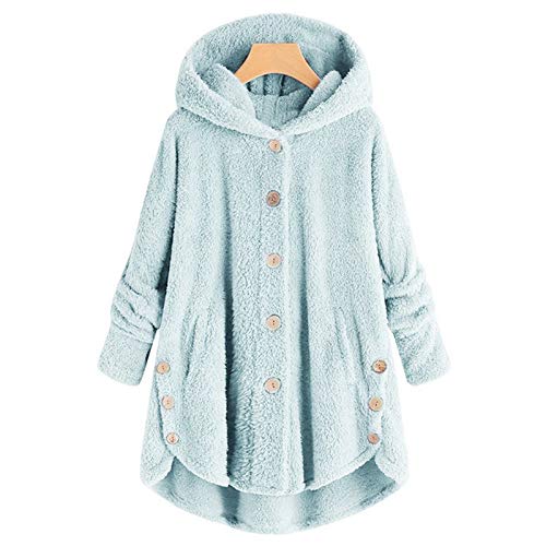 Bed Jackets For Women Plus Size Fuzzy Fleece Coat Cozy Button Hooded Jacket 2025 Trendy2