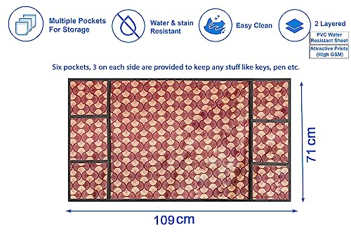 Image of The Furnishing Tree Fridge Top Cover Compatible for Samsung RR23C2E35NK /HL, 215 LTR WxL 71x109 in CM Counterchange Pattern Brick
