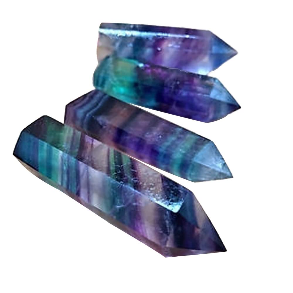Rainbow Fluorite Crystal Tower Point Natural Fluorite Quartz Crystal Wand Point Hexagonal Prism Stone for Home Fashion in Practical