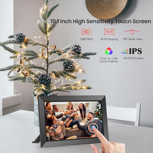 Frameo Digital Photo Frame-10.1" WiFi Digital Picture Frame IPS Touchscreen 1280 * 800, Built-in 32GB Storage Electronic Photo Frame, Auto-Rotation, Share Photo or Video Instantly via Frameo APP - Image 4