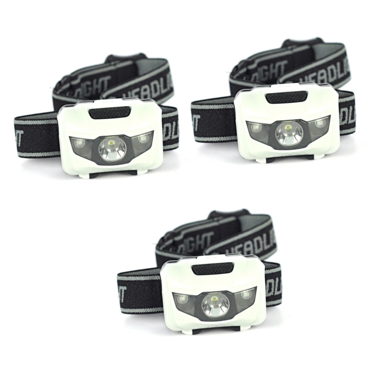 Angoily 3pcs 120 Elastic Headband Running Headlamp 120 Lumens Led Waterproof for Weather