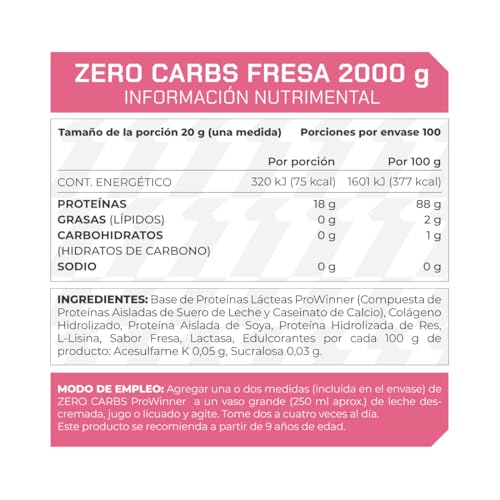 Proteínas, prowinner zero carbs es buena Marca Pronat ProWinner (3)