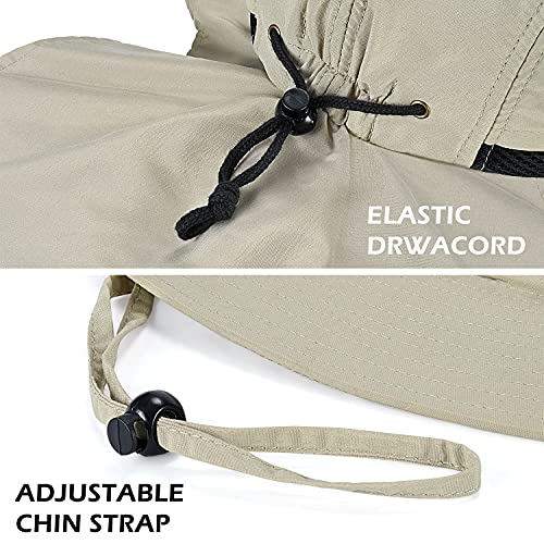 Image of Solaris Sun Hat with Neck Flap, UPF 50 Sun Protection Lightweight Sun Cap for Men Women, Wide Brim Hat for Fishing Hiking
