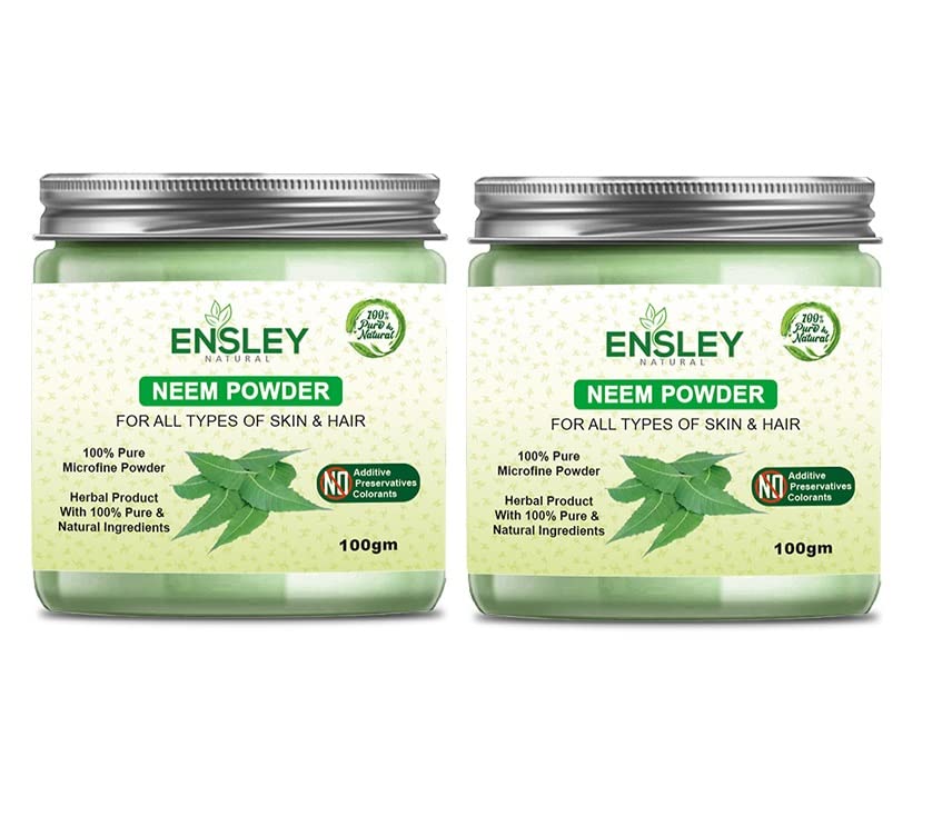 Ensley Natural & Pure Neem Powder For Pimple Free (Green_100 Gm-Pack Of 1)