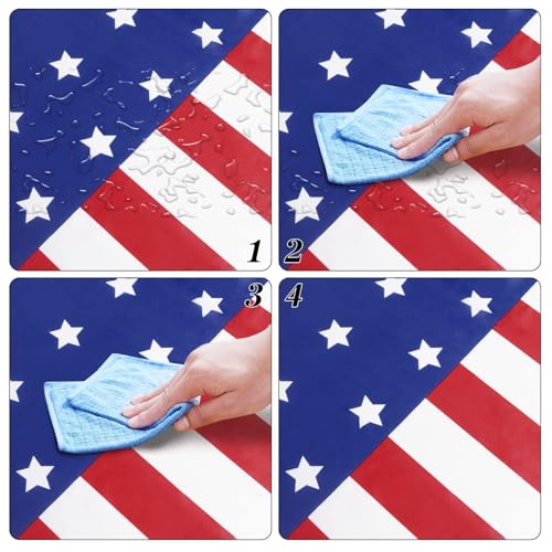 Image of 2 Pack Patriotic Tablecloths,Patriotic Decorations,American Flag Tablecloth | 54 inch x 108 inch Disposable Plastic Tablecloths for Party Supplies,Red White and Blue Tablecloth for 4th Of July Veterans Memorial