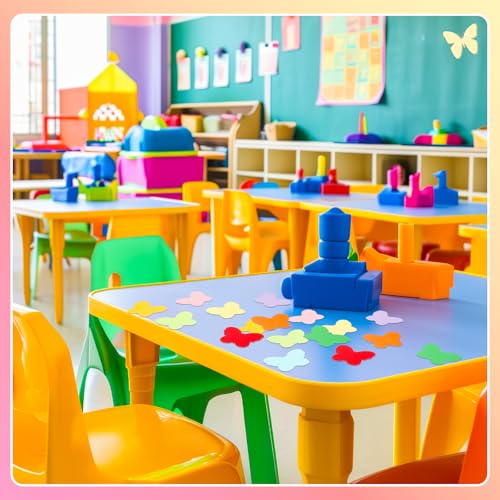 Image of Kisston 360 Pcs Butterfly Cutouts Paper 3.9 Inch Assorted Color Die Cuts for DIY Craft Projects School Classroom Bulletin Board Decor
