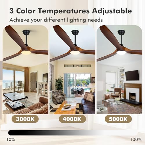 Image of 82 inch Large Ceiling Fan with Light, Outdoor Ceiling Fan for Patio