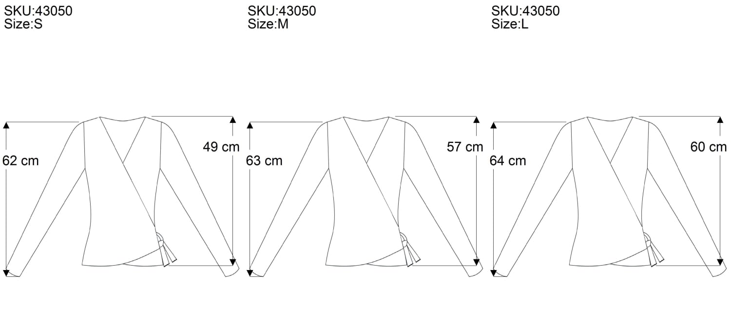 GURU SHOP Wickelshirt, Yogashirt, Langarmshirt mit Trompetenärmeln, Damen