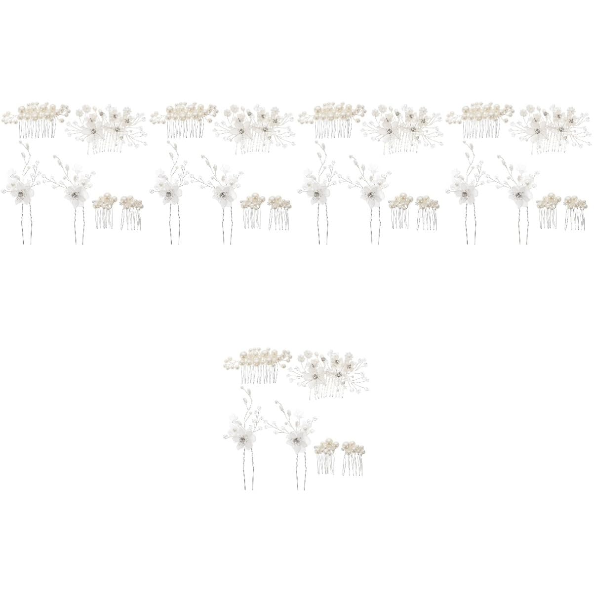 MAGICLULU Lot De 5 Peignes À Cheveux Pour Mariée Nœuds Épingles À Cheveux Pour Accessoires De Mode 6 Pièces X 5