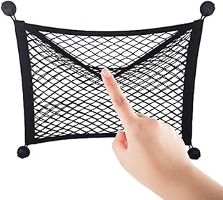 Rowwait FixSac Storage Net for Cargo Vans, Motorhomes, Mobile Homes, Caravans, Boats 40 x 30Car Boot Tidy Storage Bag Nylon Mesh Net Storage for Cargo with 4 Hooks