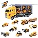 Produktbild Teamsterz Baustellen Autotransporter Spielzug Set | LKW Spielzeug & Baustellenfahrzeuge Kinder | Sandspielzeug Junge & Mädchen | Spielzeugauto-Launcher | Lagerung & Rampe | Auto Spielzeug 3 Jahre