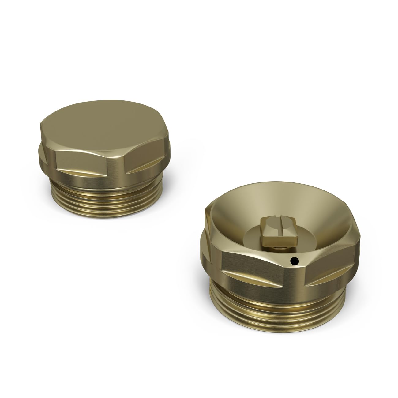 UK Radiators Brushed Brass Radiator Bleed Valve & Blanking Plug Talus