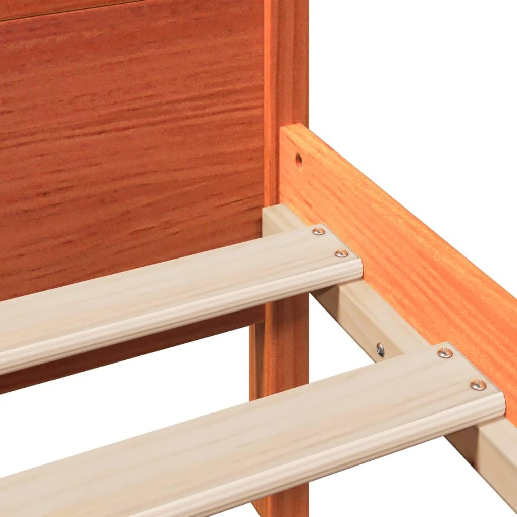 vidaXL Letto Senza Materasso Marrone Cera 160x200 cm in Legno di Pino, Telaio Letto, Letto, giroletto, mobili per Camera da Letto, Base Letto