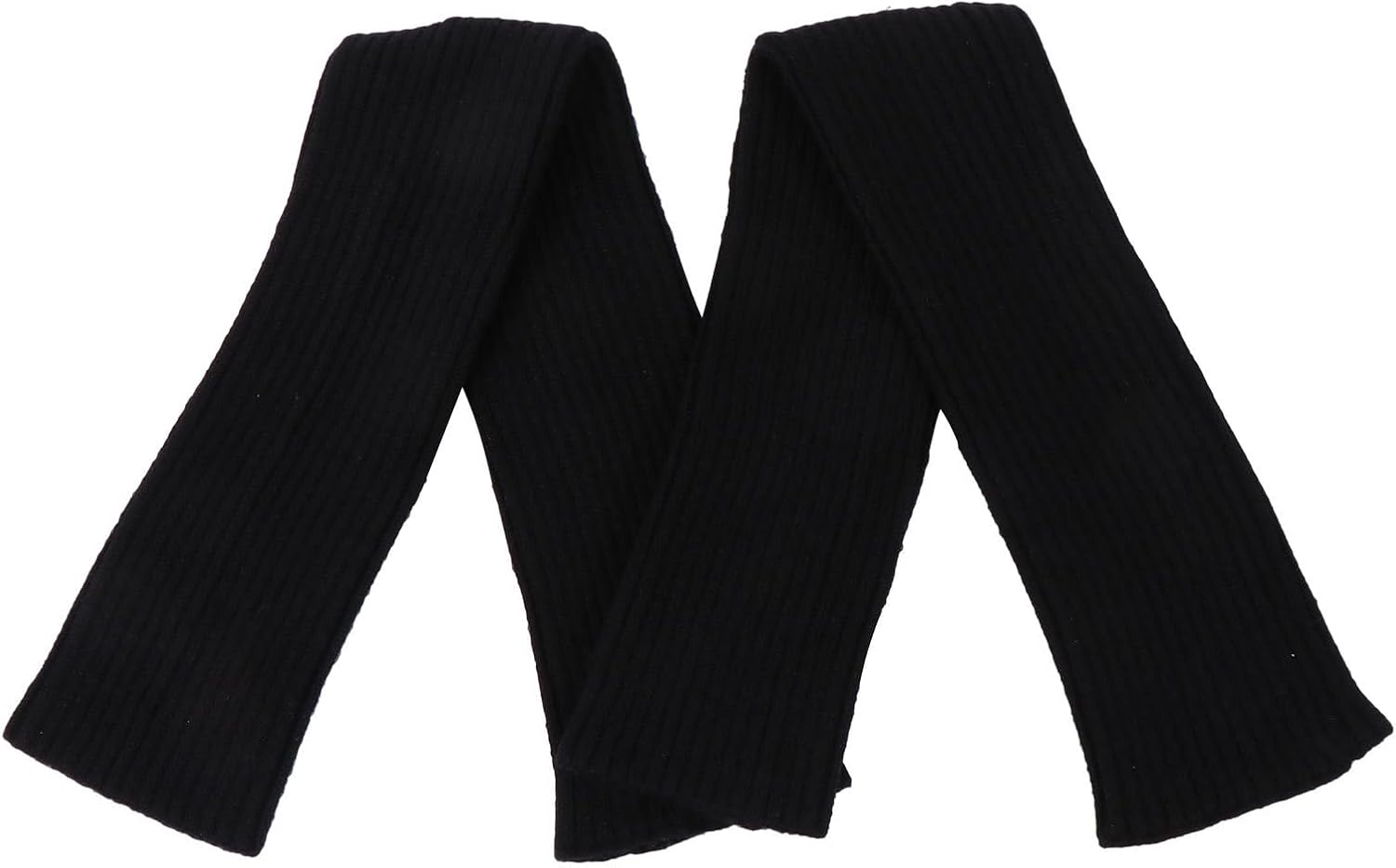 Alipis Women’s Winter Warm Long Fingerless Gloves with Thumb Hole, Black Knit Wool Arm Warmers, One Size Fits, Cozy Cold Weather Sleeve Protectors for Outdoor Use