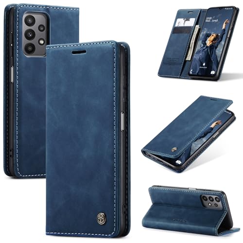Azororo Handyhülle für Samsung Galaxy A23 5G/4G Hülle Premium Lederhülle Flip Case Magnet Tascher Kartenfach Standfunktion Klapphülle Schutzhülle für Samsung Galaxy A23 Blau