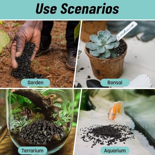 Image of VAYINATO 5-8 Mm (2 Kg) Natural Volcanic Black Lava Chips, Versatile Pebbles for Fish Tank Landscaping, Succulent Planters, Vase Filler & Garden Accents, Indoor Outdoor Gas Fyre Pits Fyreplaces