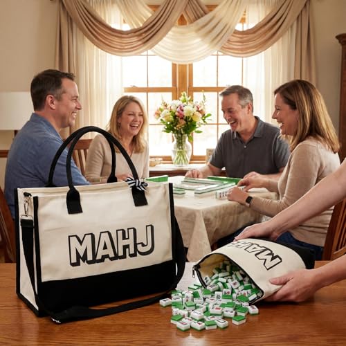 Set de 2 Bolsas para Mahjong Hsei Tote con Correa Negra miniatura 2
