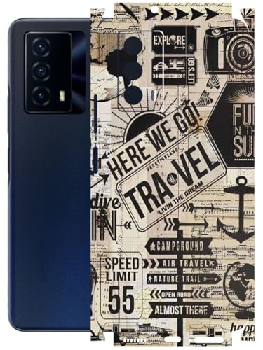 Image of AtOdds - Full Body Back Screen Guard Protector Film - Lamination Wrap Skin Sticker Compatible with IQOO Z5 | Scratchproof Matte Finish (Explore)