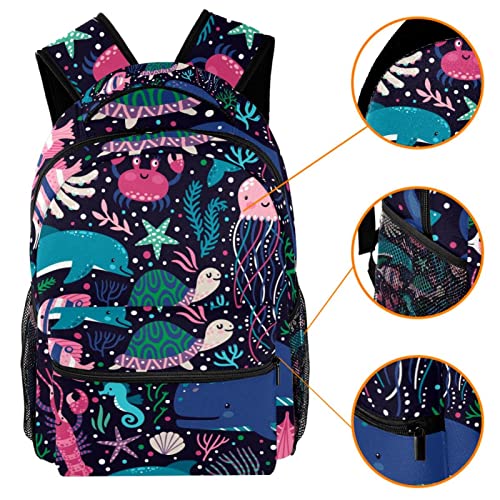 Bolsas de viaje con compartimento para portátil de tortuga y ballena 3