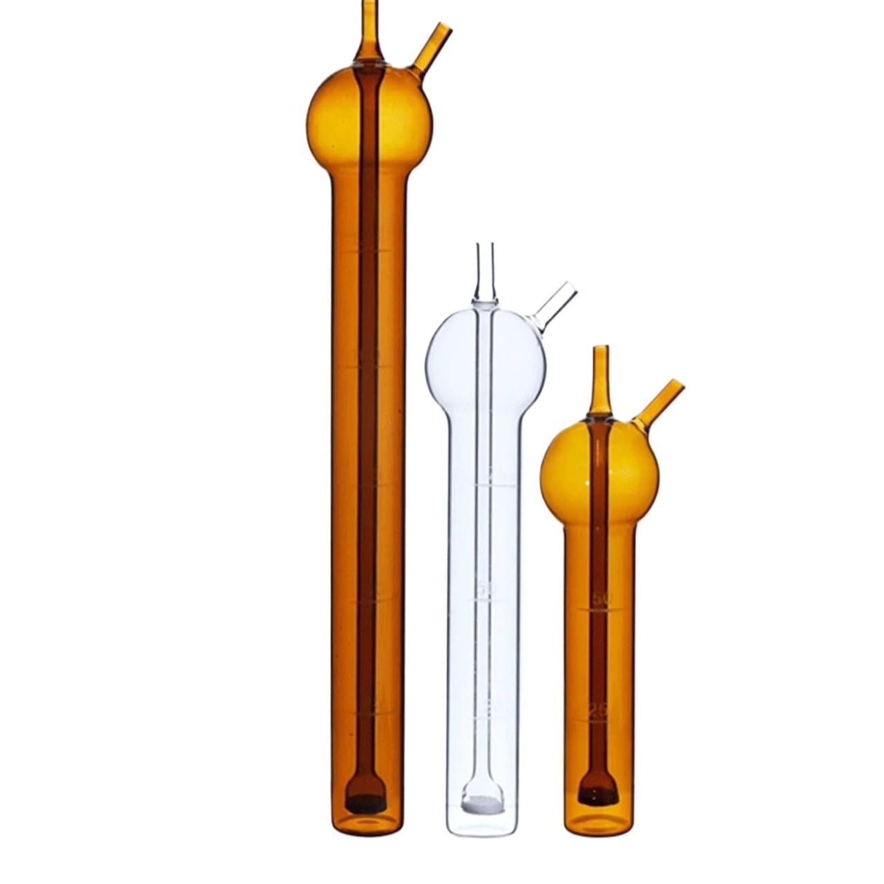 Bicchiere di vetro, Bottiglie di vetro for assorbimento, vetreria da laboratorio, 10-125 ml, misure multiple, multicolore, confezione da 6(10ml Amber)