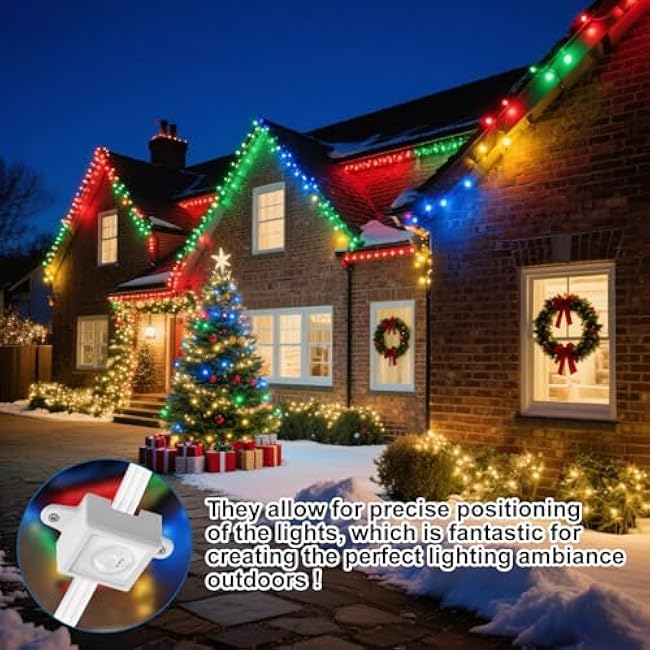 36 Set Mount for Govee Outdoor Lights H705 LED Light Mounting Bracket Clip with Screws Waterproof Mounting Clips Compatible with Govee (Model H705),Fit for 50Ft Light,White