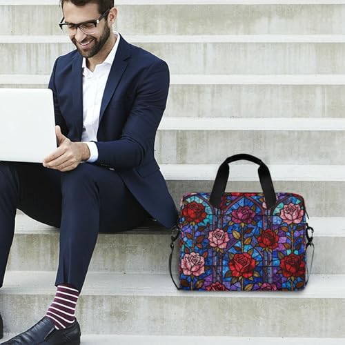 Sacoche ordinateur portable 15,6 pouces rose vitrail porte-documents - 3