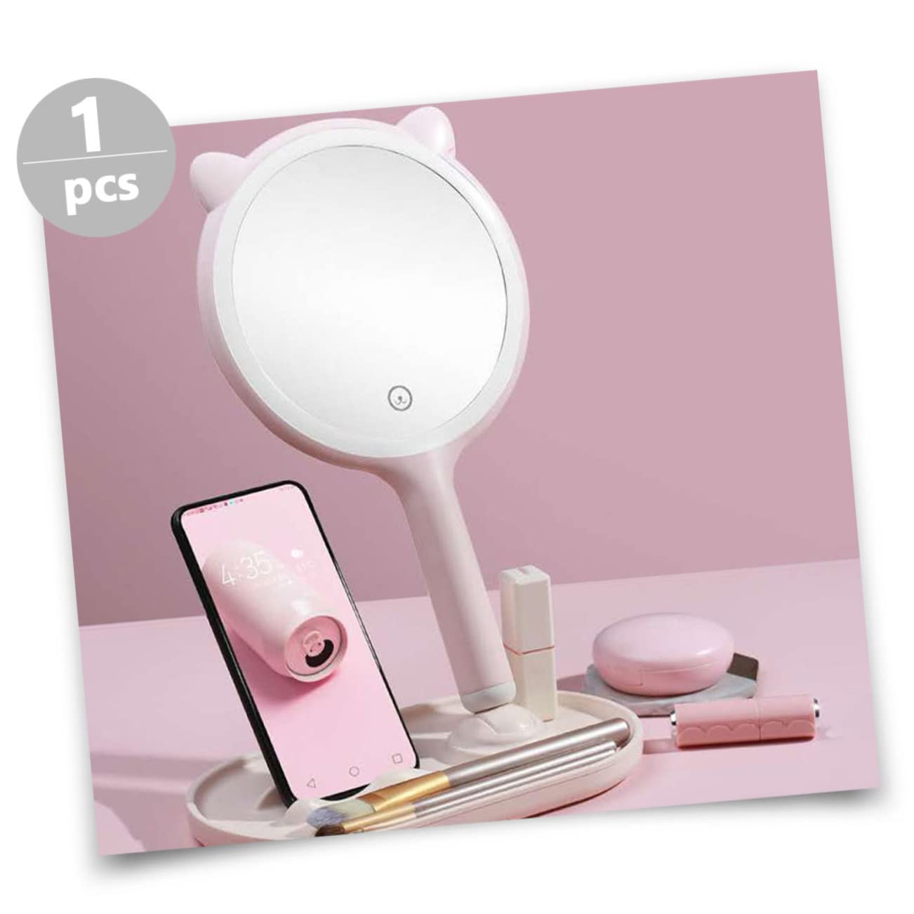 POPETPOP Specchio Illuminato per Trucco LED Specchio da Tavolo per Ragazze Illuminazione LED