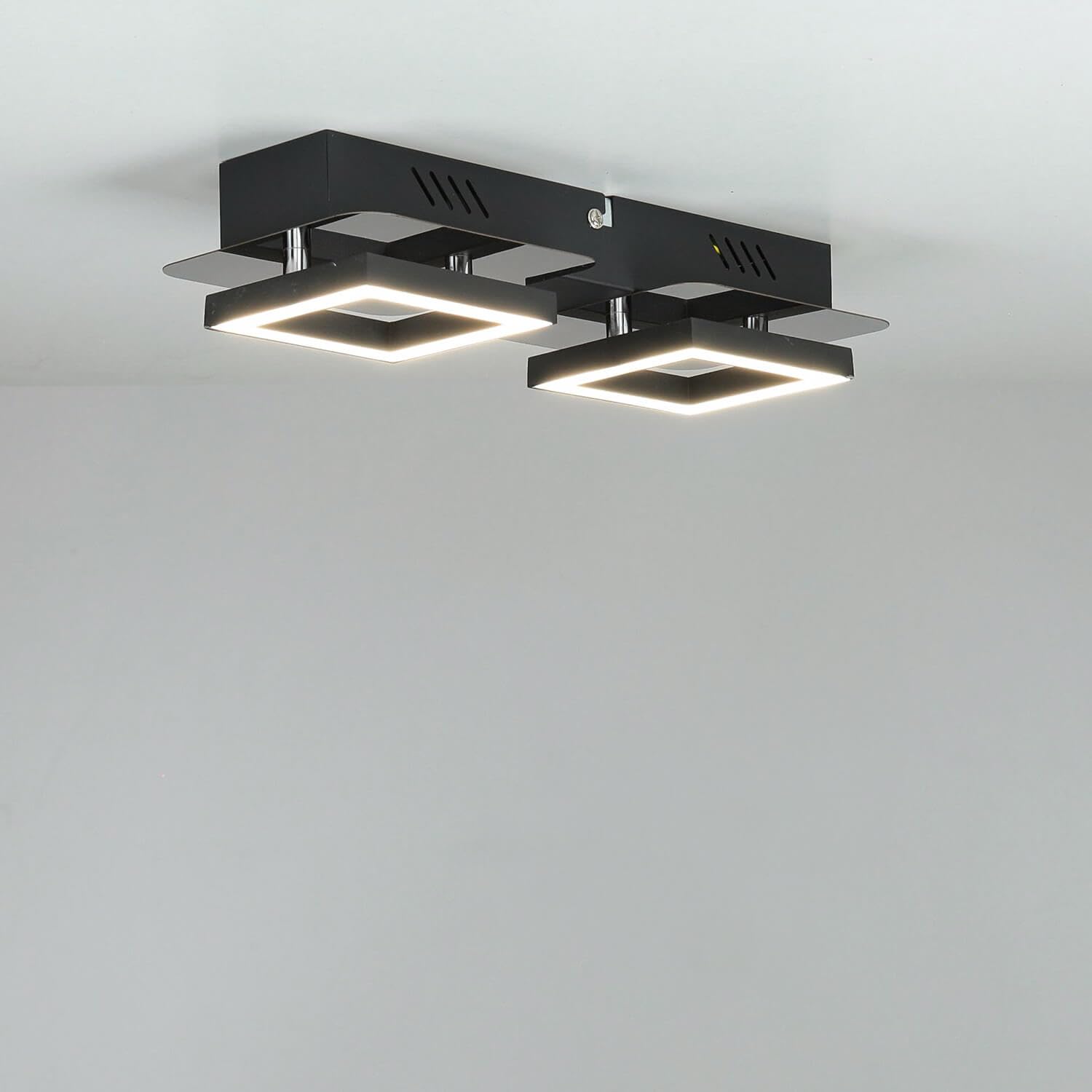 Lampa sufitowa LED metal W: 28 cm mały czarny chrom 4200 K 600 lm neutralny biały łazienka lampa sufitowa oświetlenie salonu