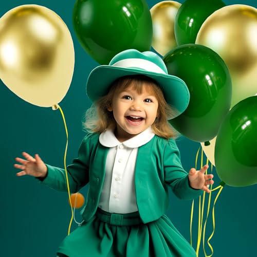 Image of Green Gold Birthday Party Decorations 100pcs Hunter Gold Green Balloons Garland Arch Kit Pre-Strung Happy Birthday Banner for Boys Girls 16th 18th 30th 40th 50th for Men Women Jungle Party Supplies