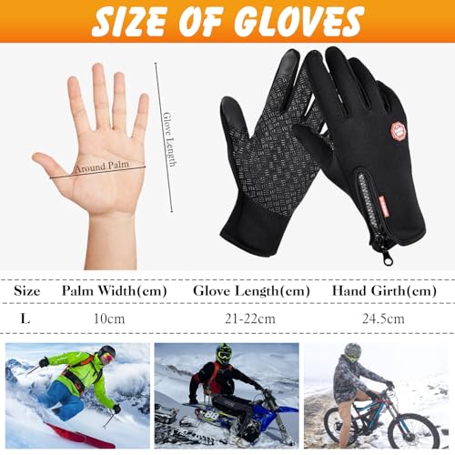 VAKKI Cycling Gloves, Thermal Gloves Fashion Touch Screen Gloves Waterproof Winter Gloves Adjustable Full Finger Sports Gloves for Cycling, Driving, Camping, Hiking, Fishing… - Image 7