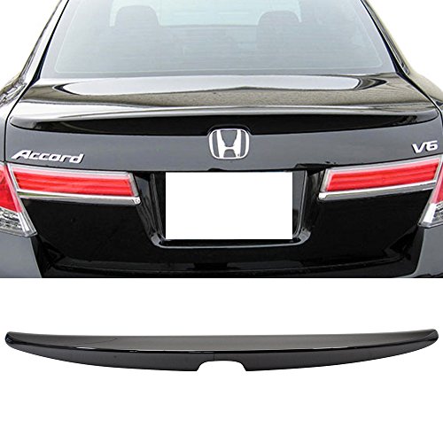 Pre-Painted Trunk Spoiler Compatible With 2008-2012 Honda Accord, Factory Style Abs Painted #Nh731P Crystal Black Pearl Rear Tail Lip Deck Boot Wing Other Color Available By Ikon Motorsports, 2009 #TOP1