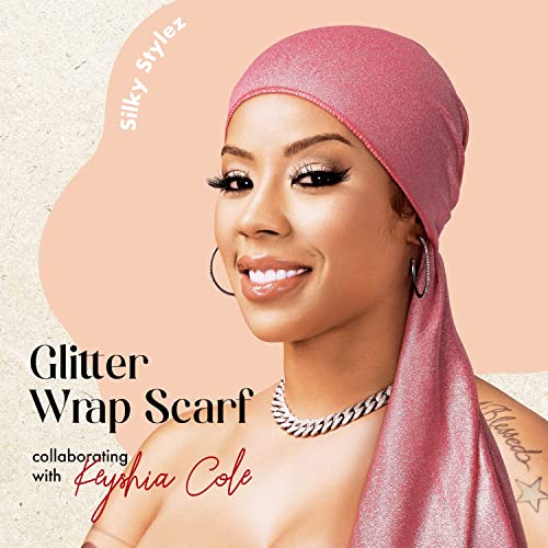 Red by Kiss X Keyshia Cole Glitter Wrap Scarf, Soft and Lightweight 58"X19" (Pink Pearl)4