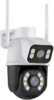 Câmera IP Sem Fio de Segurança Externa HD 3MP, Câmera de Visão Noturna WiFi, Dupla Lente Grande Angular, IP66 à Prova D'água e à Prova de Poeira, Chamada de Voz Bidirecional, Qualidade Premium