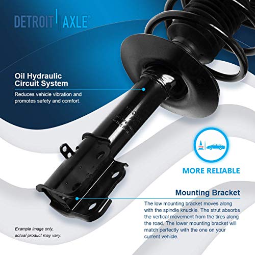 Image of Detroit Axle - Struts Shocks for 2001-2010 Chrysler PT Cruiser Complete Front Struts with Coil Spring Rear Shock Absorbers 2002 2003 2004 2005 2006 2007 2008 2009 Replacement Strut Shock Assembly