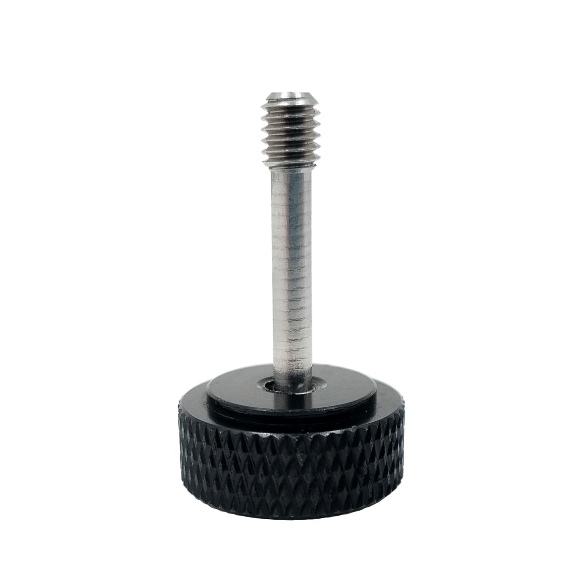 Lot de 4 vis imperdables M3 x 12 mm, à tête moletée, moletées, en aluminium et acier inoxydable, moletées (noir, M3 x 10 mm, D : 16 mm)