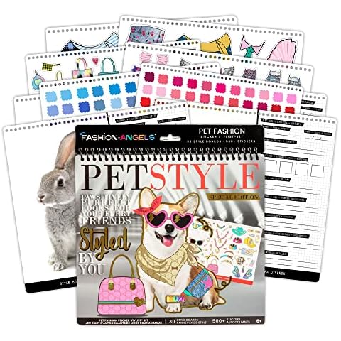 Fashion Angels Pet Fashion Sticker Stylist - 30 Style Sheets for Kids Coloring - Name, Accessorize, and Design Unique Outfits for Your Favorite Animals - Road Trip Essentials - Ages 6 and Up Cover