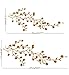 Honbay 2pcs Big and Small Plum Blossom Flower Leaf Vines Iron on Embroidery Applique Patch (Gold)