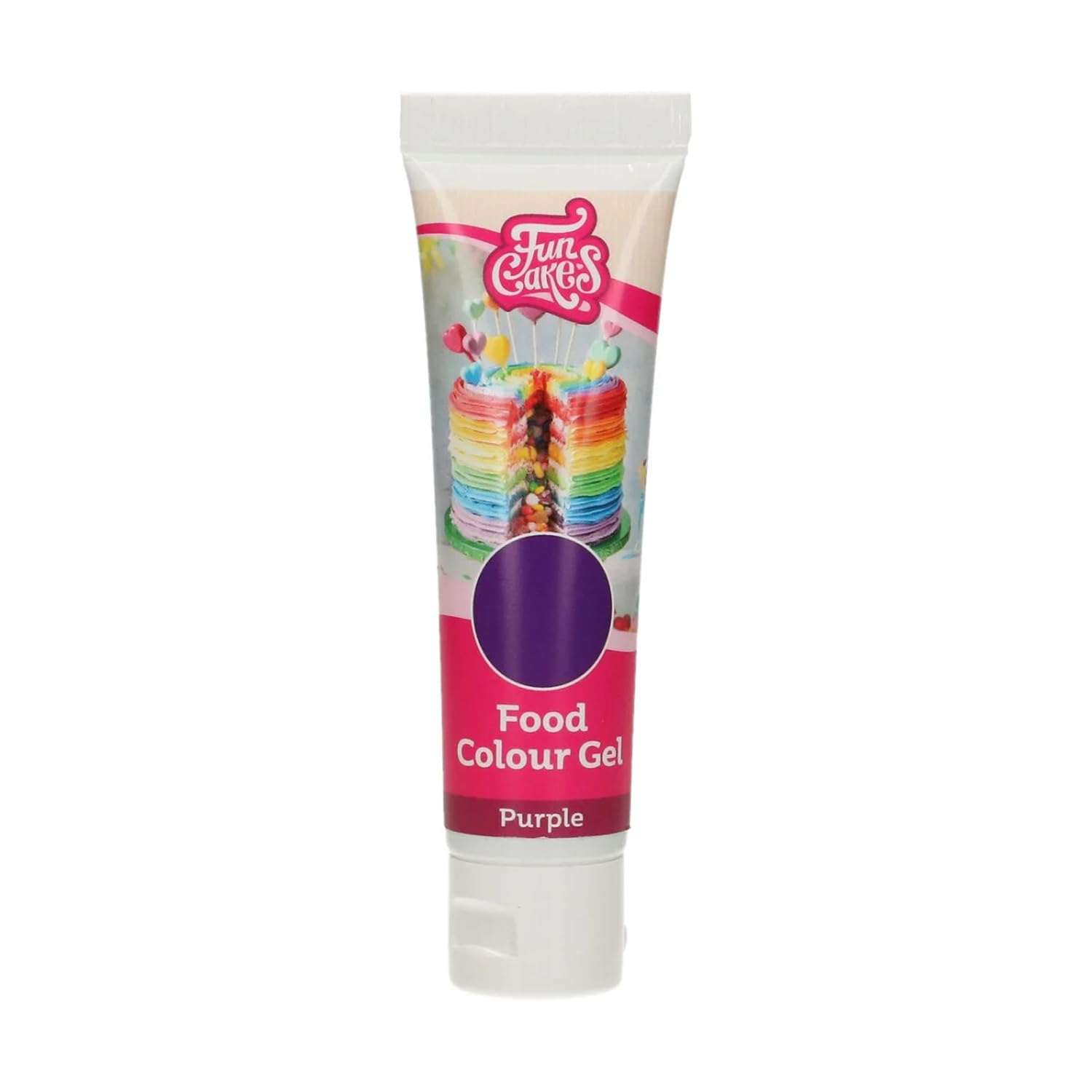 FunCakes Food Colour Gel Purple: Highly Concentrated Food Colouring for Batter, Cream, Fondant, Marzipan, Dough. Single Drips to Create Vibrant Colours. Halal. 30 g.