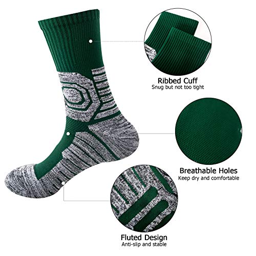 Meias esportivas masculinas, Andoer Meias esportivas masculinas Almofada grossa com nervuras manguit