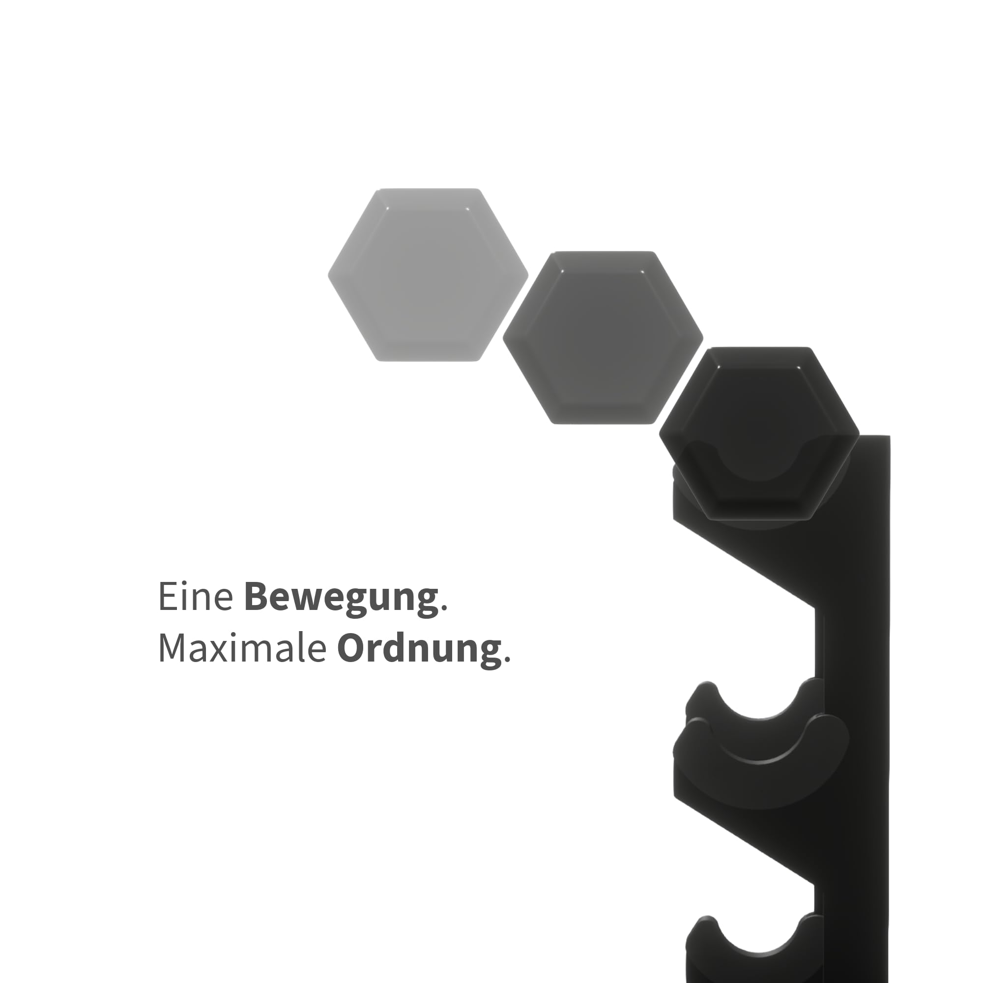 Wandhalterung für Kurzhanteln & Fausthantel | Vertikaler Kurzhantelständer für 5 Hanteln | Hantelablage Wand | Stahl 80 kg | Platzsparende Hantel Aufbewahrung