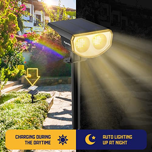 Kyosho Solar Outdoor Lights Waterproof Ip67, 38 Leds Solar Spot Lights Outdoor, 2-In-1 Landscape Solar Spotlight With 3 Modes For Lawn, Pathway, Yard, Pool, 4 Pack #TOP4
