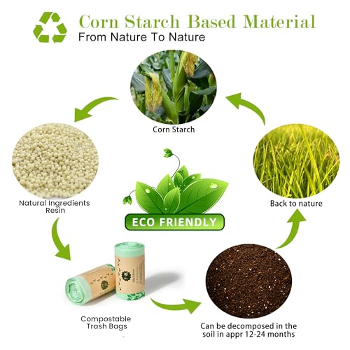 Sacs à compost biodégradables de 6 litres pour petits bacs de tri ménager - 4