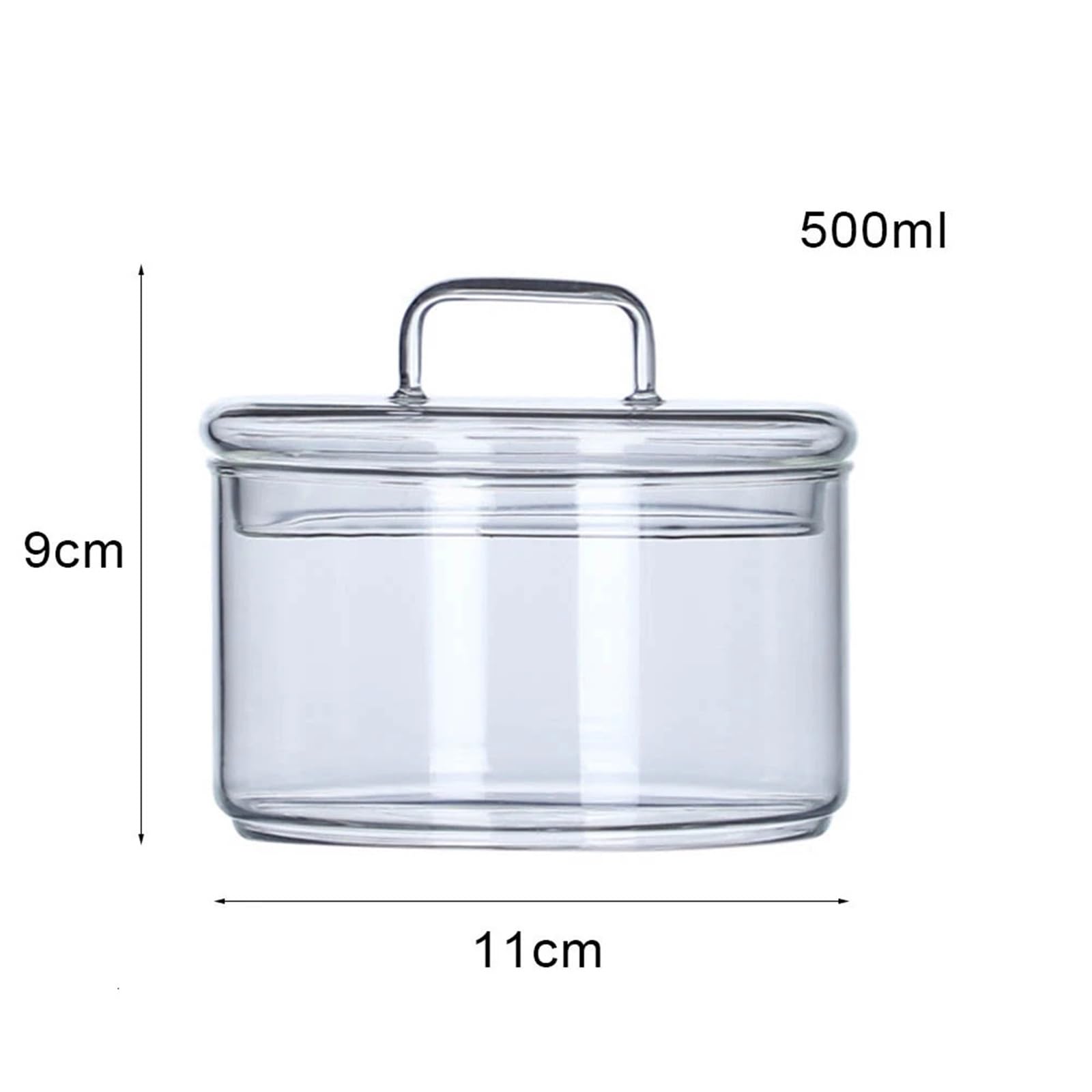 Ensaladeras Cuenco de vidrio resistente al calor con tapa Stackabe, cuencos redondos for ensalada de frutas, contenedor de almacenamiento de alimentos de cocina transparente, 2 uds. Para Cereales, Ens