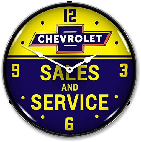 Chevrolet Bowtie Sales and Service Backlit LED Lighted Clock