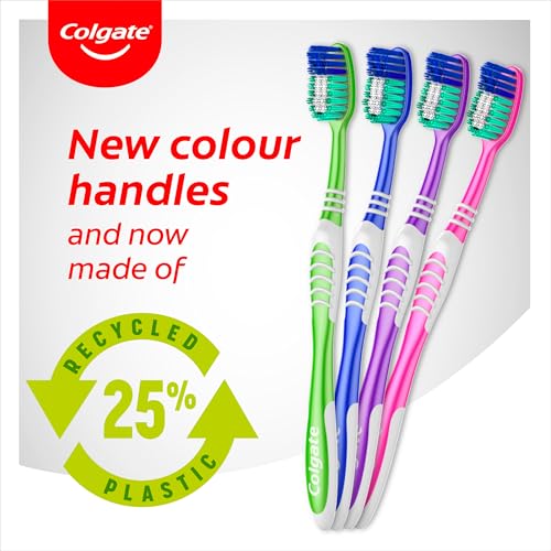 Colgate Extra Clean Medium Manual Toothbrush (Assorted) with a Cleaning Tip That Reaches and Cleans Back Teeth (Pack of 3) - Image 4