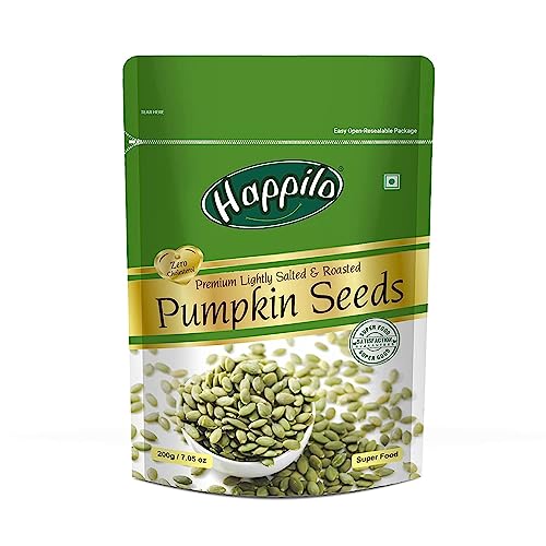 Image of Happilo Natural Premium Californian Inshell Dried Walnuts, 200g & Premium Roasted Pumpkin Seeds for Eating 200g, Lightly Salted for Healthy Diet, Immunity Booster and Fiber Rich Superfood
