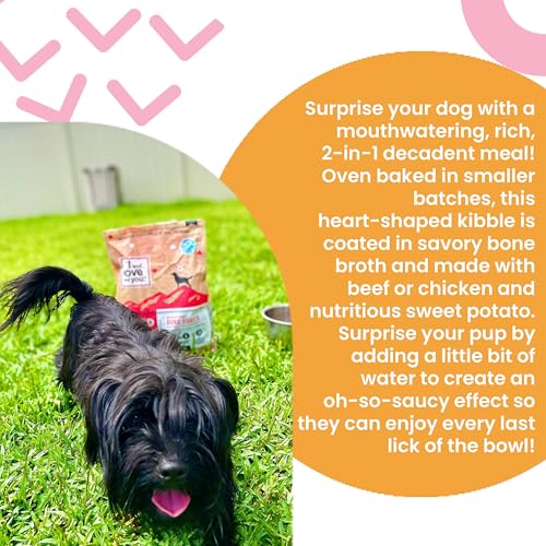 I AND LOVE AND YOU Baked and Saucy Dry Dog Food - Beef + Sweet Potato - Prebiotic + Probiotic, Real Meat, Grain Free, No Fillers, 4lb Bag
